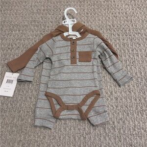 Rachel Zoe Baby outfit with Brown and White Stripes